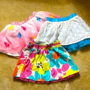 Lot of 3 toddler skirts